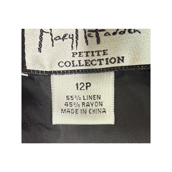 Mary McFadden Pencil Skirt Women 12P Linen Career Capsule Minimal Neutral Luxury - Picture 4 of 7